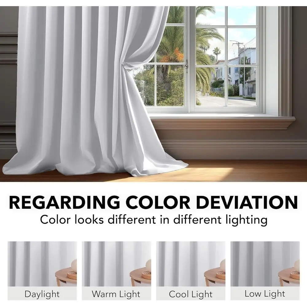 Cortinas opacas con aislamiento térmico, blanco estrella, 70 ancho x 95 l, juego de 2 paneles, diseño de pestaña trasera, lavable a máquina, ideal para dormitorios