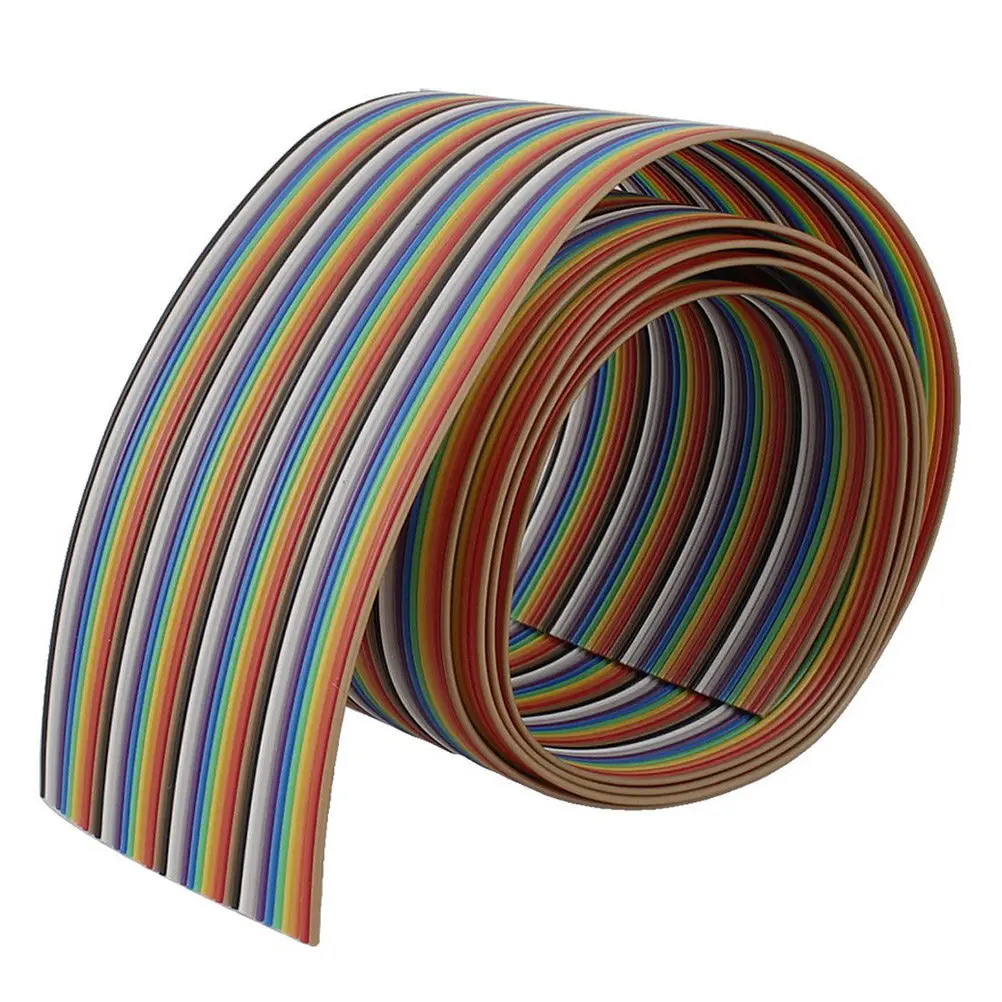 40 Pin Data Cable Colorful Flexible Flat Ribbon Reinforced Ends for Digital Cameras Laptops LCD Tvs Monitors 40 Pin Flat Cable