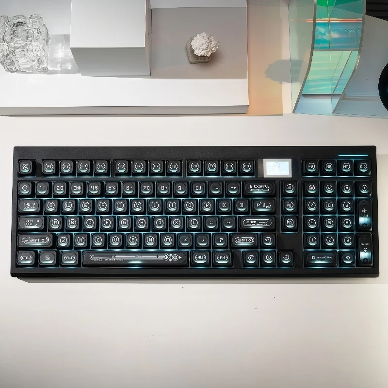 

Pupil Themed Keycaps Cherry Height PC Material Minimalist Style Black Cat Eye Stone Pbt Material Translucent 135 Keys Box Cool