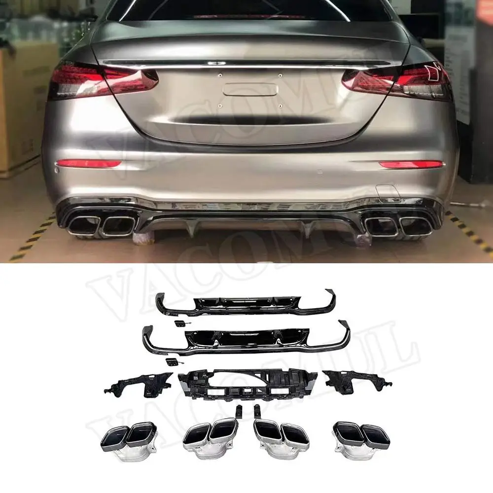 

VACOMUL Rear Diffuser with Exhaust Tips for Benz E Class W213 E63 AMG Sport 2016-2021 not for Standard Gloss Black Rear Splitter