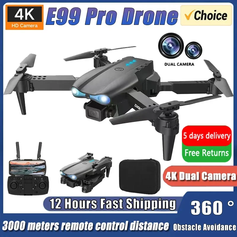 

New E99Pro RC Drone 4K Professinal With Wide Angle Dual HD Camera Foldable RC Helicopter 5G WIFI FPV Height Hold Apron Sell