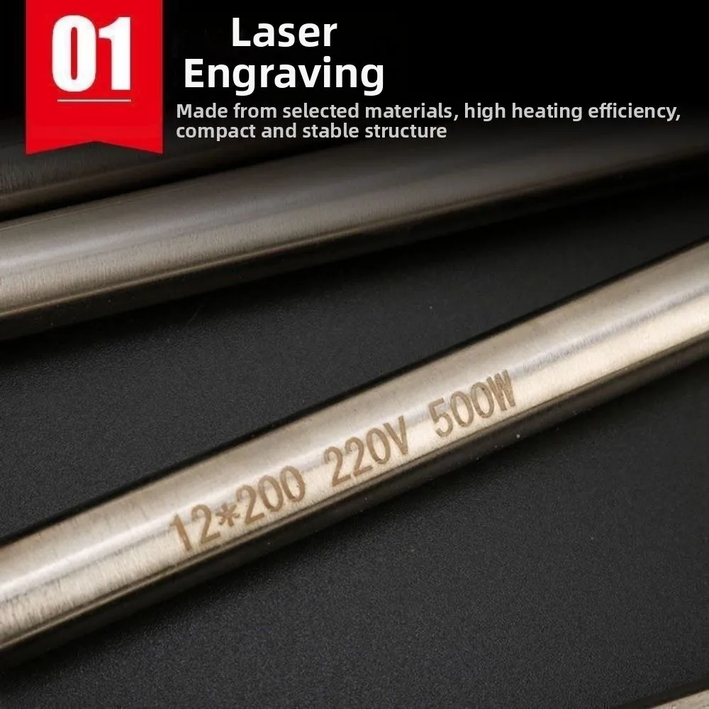 Diameter 6/8/10/12mm Electric Heating Tube Molds Single Head Stainless Steel Single Head Mold Dry Burning 60/80/120/150/200/250W