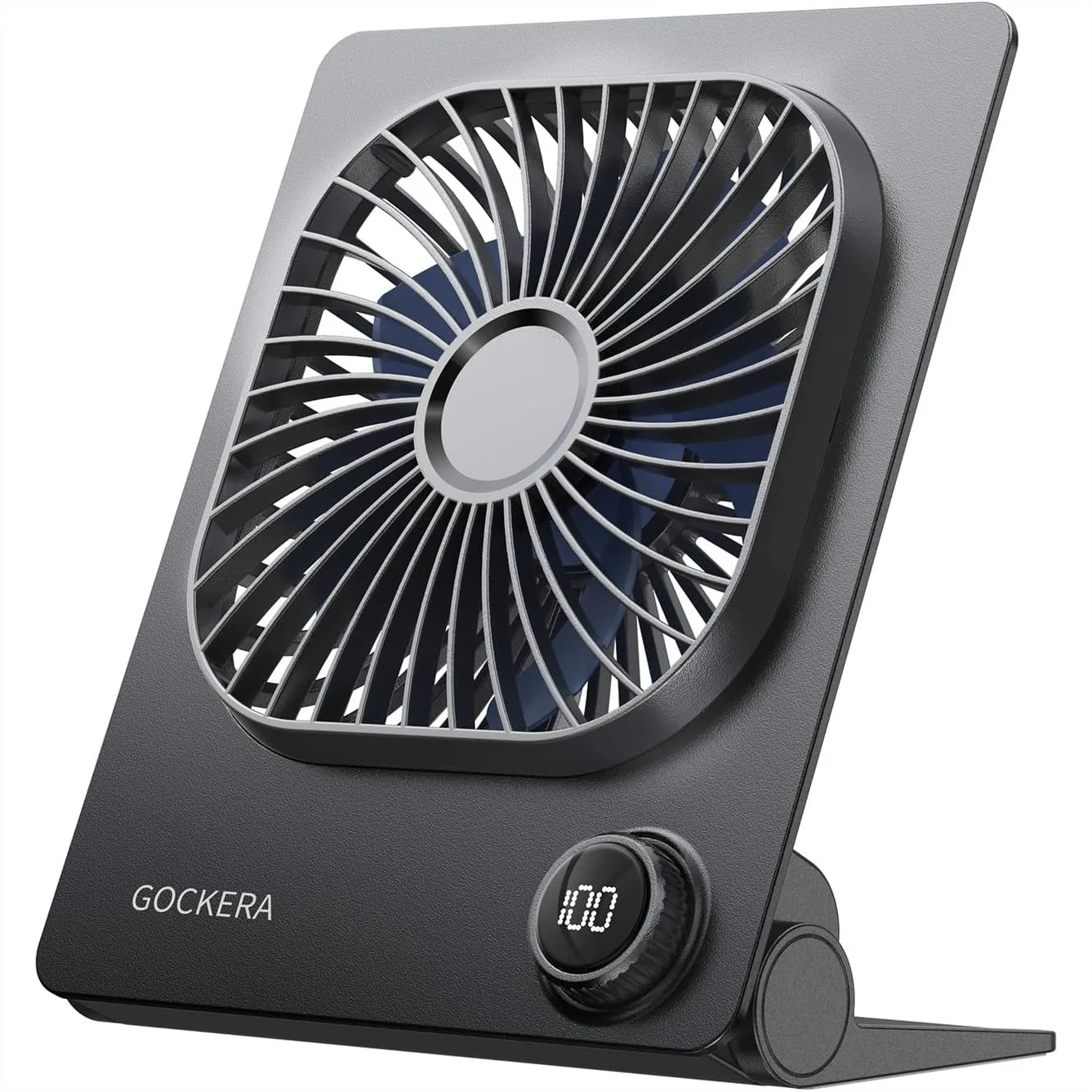 

Desk Fan, 6.61" Ultra-thin 5000mAh Battery Powered Fan with Powerful Wind, 100 Speeds & Digital Display, Timer, Ultra-quiet