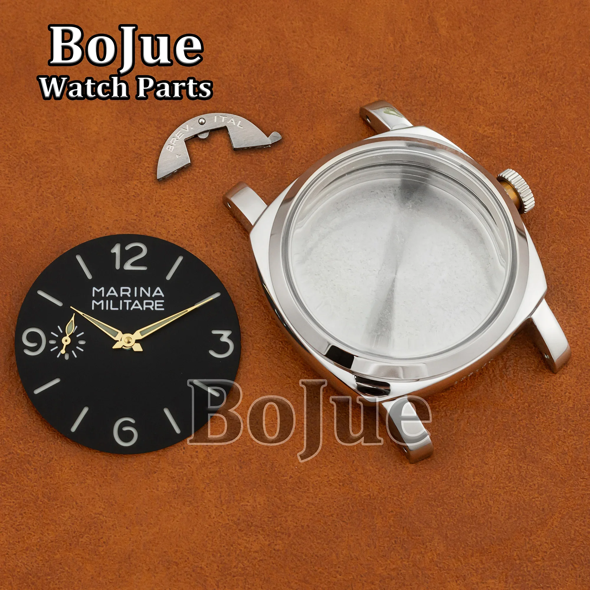 47MM Stainless Steel Watch Case PAM 6152 Luminous Dial Hands ETA6497/6498 ST3600 Movement Men Manual Mechanical Men Watch Parts