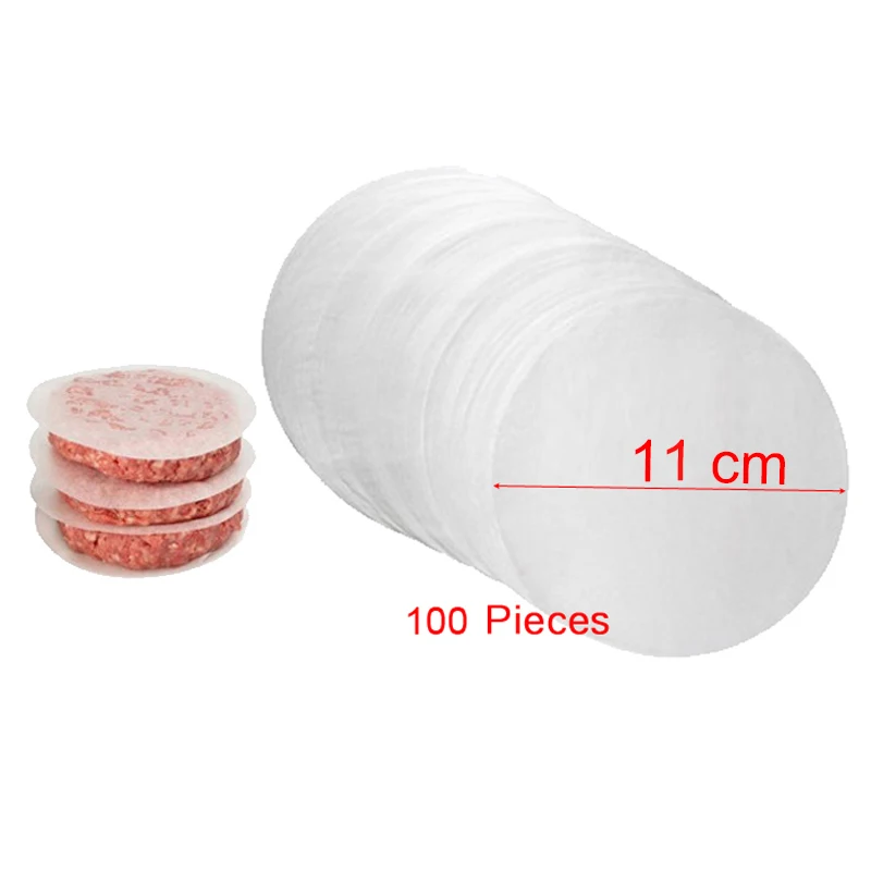 100/500 Stück 11 cm Hamburger-Patty-Papier, Wachspapier zum Separaten gefrorener gepresster Patty-Papier für Burger-Patty-Papier – Detail 1