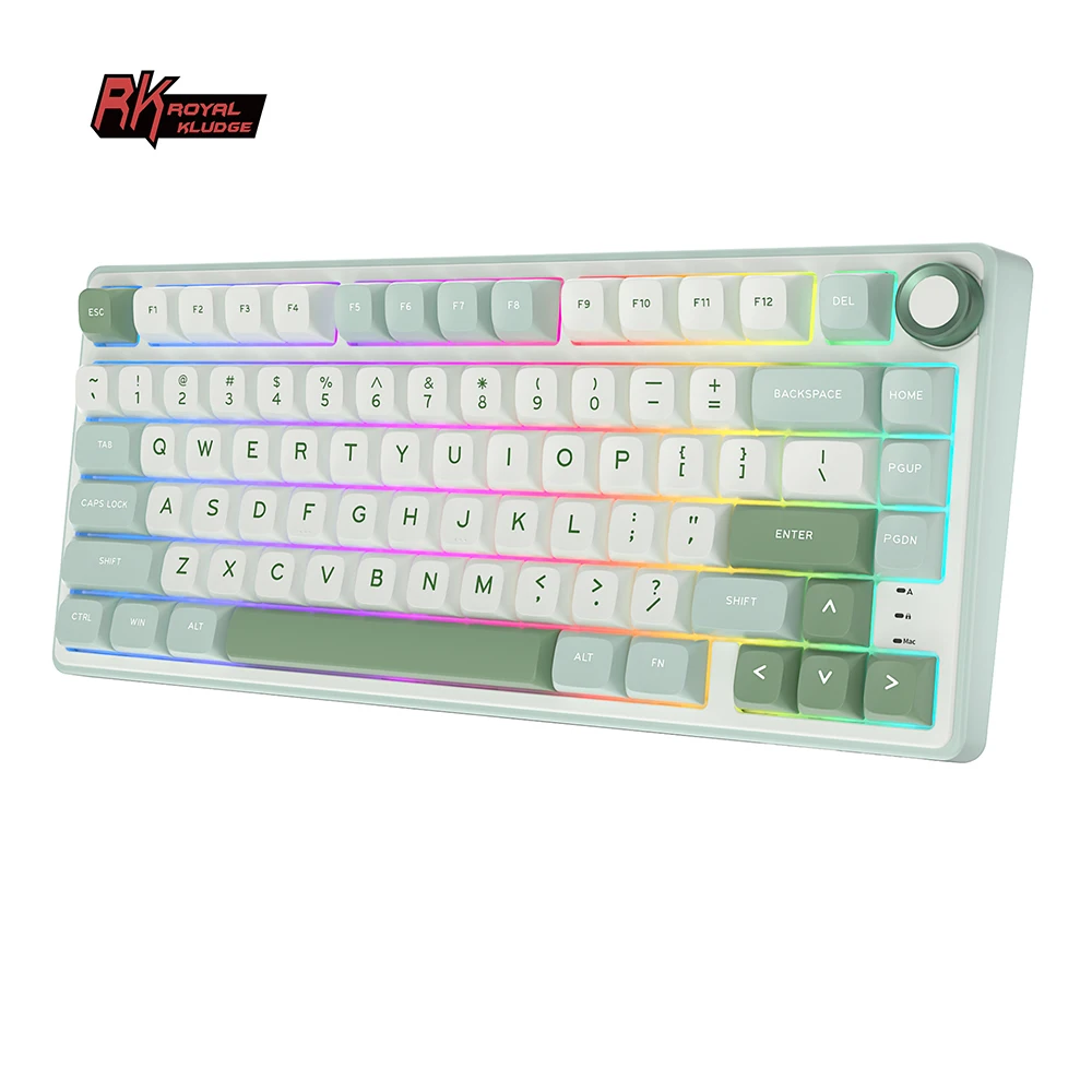 Royal Kludge RK R75 Brazilian Mechanical Keyboard Gasket Wired Gamer Keyboard Hot-swappable 80 Keys RGB Backlit MDA PBT Keycaps