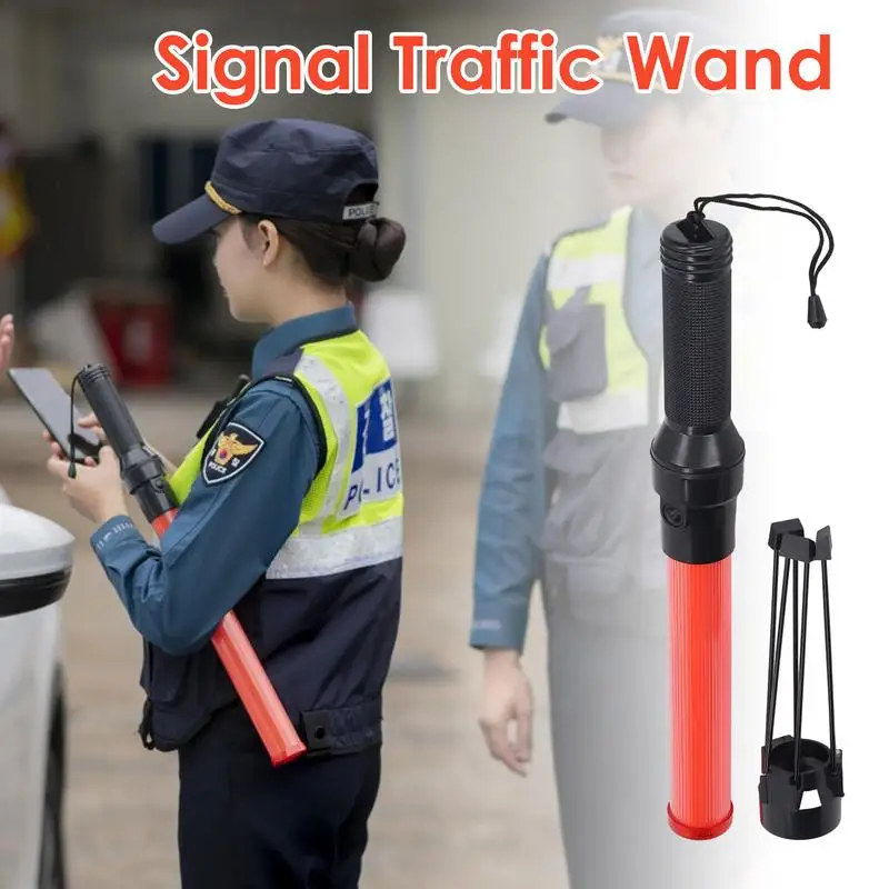 LED Traffic Baton Air Marshaling Signal Wand With 2 Flashing Mode Traffic Control Baton Safety Light Wand Car Directing Parking