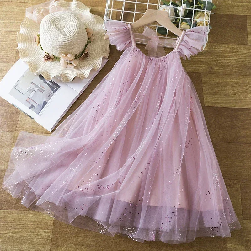 Kids Girl Summer New Puff Sleeves Dress Flower Print Princes Dresses Kid Daily Comfortable Casual Clothes for Children Girl 3-8Y