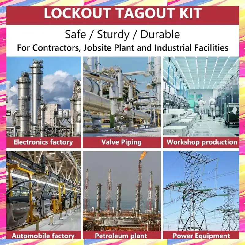 

AIAI 56 Pcs Lockout Tagout Kit Safety Electrical With Clamp-On Circuit Breaker Lockout,For Electrical/Industrial/Mechanical
