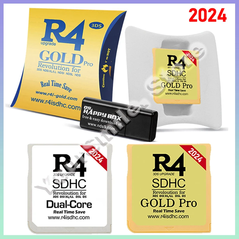 NEW 2024 R4 Card Adapter + 64G/32G TF Card 2024 New Version R4I SDHC Silver Card Gold Card White Card NDS Game Card