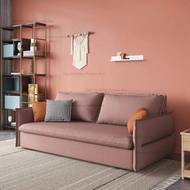 

Nordic Minimalist Fabric Modern Designer Foldable Living Room Sofa Beds Multifunctional Storage Home Furniture Sillas FYSS