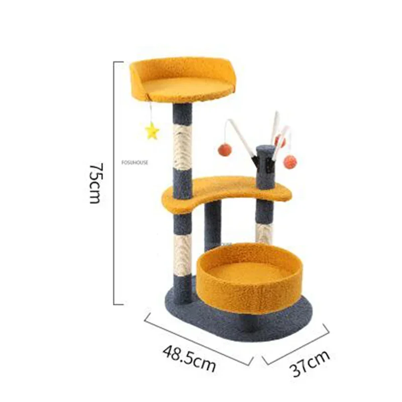 

Creative Cat Tree House Cats Climbing Frame Scratching Post for Cat Tower Board Pets Furniture Cat Scratcher with Dangling Balls