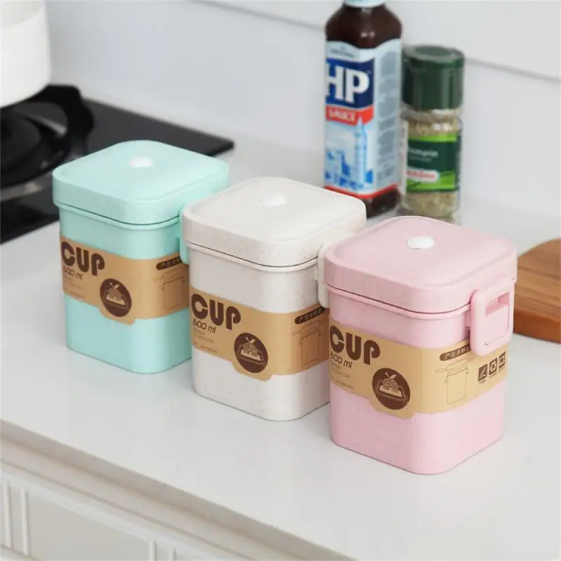 600ml Healthy Material Lunch Box 3 Layer Wheat Straw Bento Boxes Microwave Dinnerware Food Storage Container Lunchbox