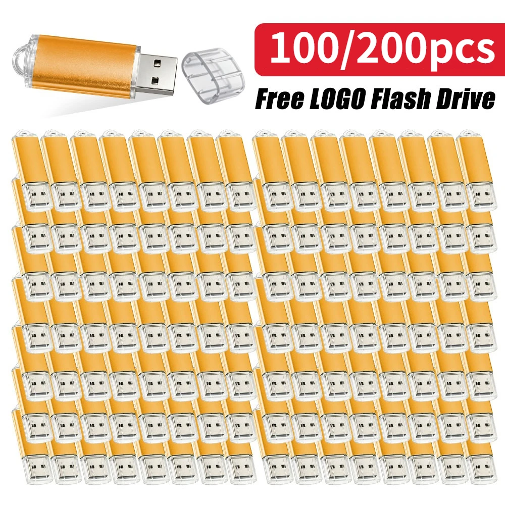 100/200PCS Custom logo Flash Drive 2.0 Pen Drive 4GB 8GB 16GB 32GB 64GB Usb Stick memoria stick memory wholesale price Pendrive