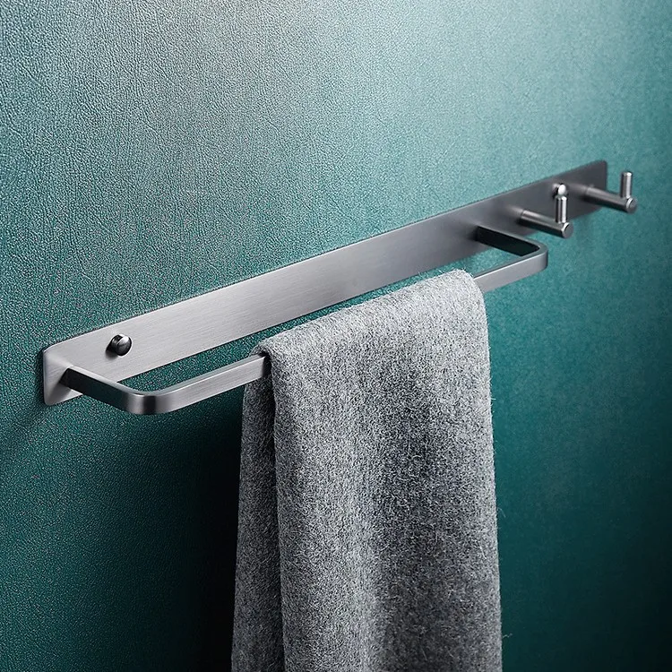 

Luxury-inspired Solid Brass Towel Rack Wall-Mounted Bathroom Storage with Hooks Towel Bar for Bathroom Organization