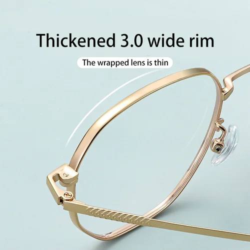 Imagen 2 del producto OKH, gafas simples de moda, montura de gafas de titanio para hombres, gafas de lectura para miopía, gafas de luz azul para mujeres, gafas graduadas personalizadas
