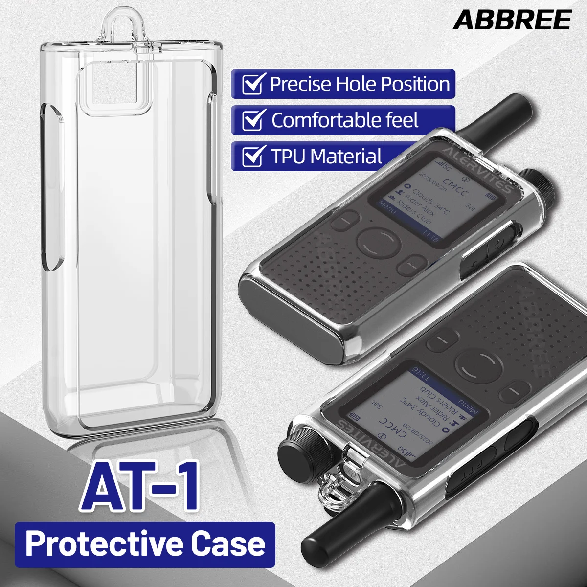 ABBREE Transparent Walkie Talkie AT-1 Protector High Quality TPU Material Drop Protection Dustproof Only for Baofeng AT-1 Radio