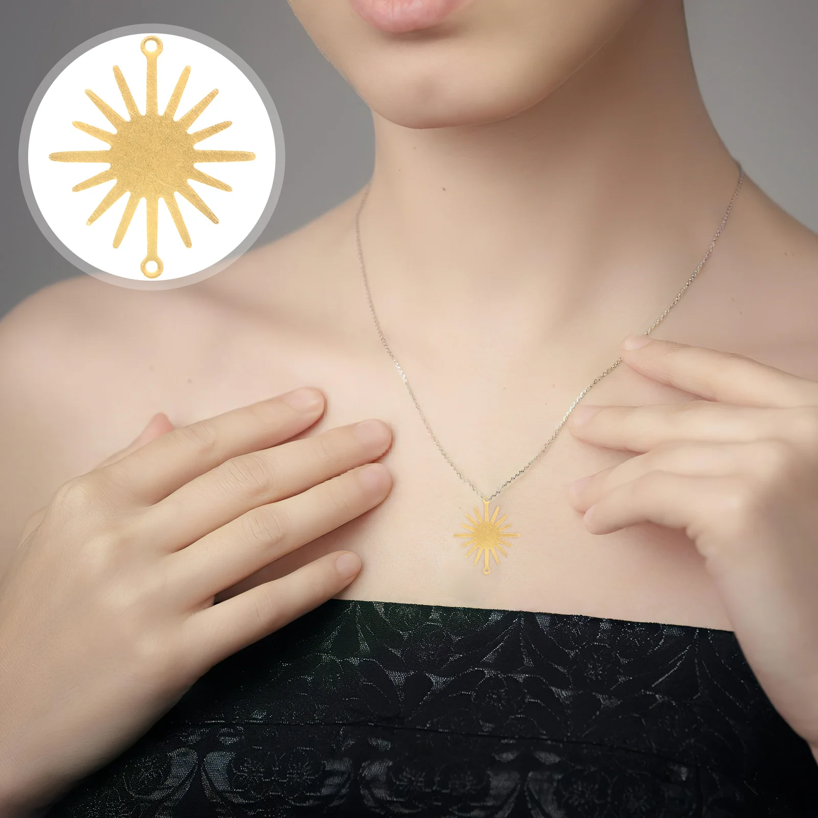 

50 шт. подвеска в виде ювелирных изделий в виде подсолнуха, объемные подвески для изготовления браслета, бусины, полуподвески, соединители в форме звеньев, серебряные пуговицы из сплава