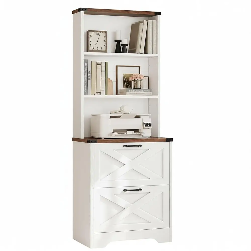 

Деревянный шкаф для документов с замком, регулируемыми полками, для форматов Letter, Legal и A4, белый