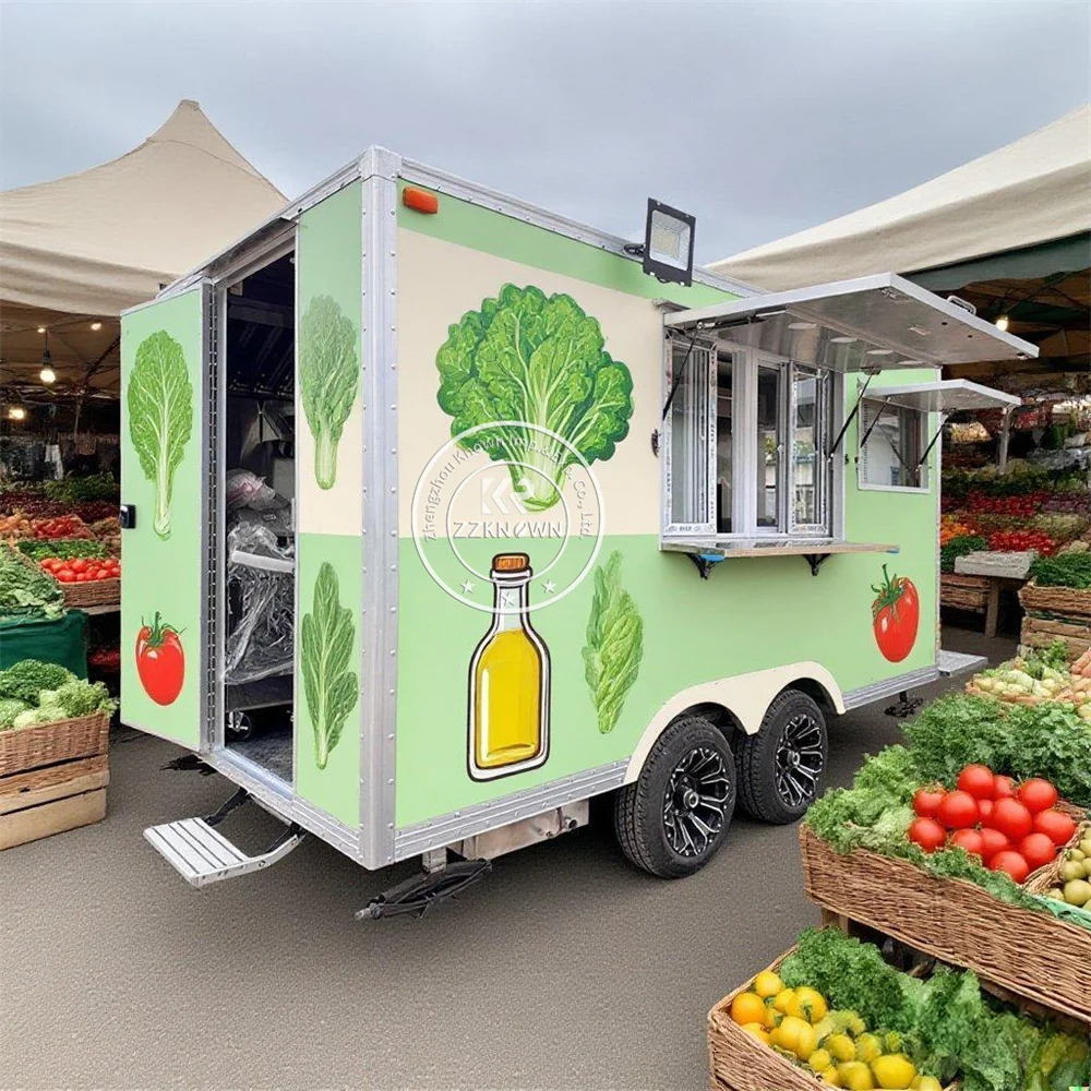 

Mobile Catering Trailer Street Fast Food Trailer Outdoor Mobile Concession Ice Cream Cart Street Fast Food Truck With CE