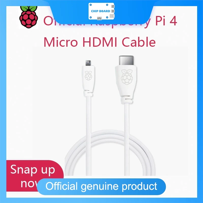 

Официальный Raspberry Pi 4/5 Micro HDMI — стандартный кабель HDMI, варианты 1 м и 2 м, разъемы A/M