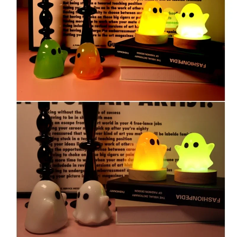 Crystal Epoxy Resin Halloween Dress Up Atmosphere Light DIY Ghost Shape Silicone Mold Party Atmosphere Mold Bedside Cute Decorat