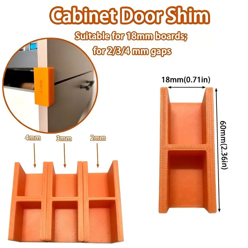 5Pcs Adjustable 2/3/4mm Cabinet Drawer Shims Gap Spacers Suitable for 18mm Under Panels Home Repair