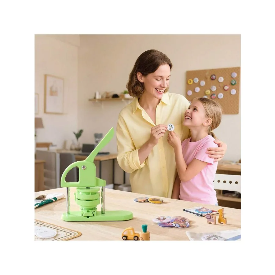 

Button Maker Machine 2.95 In Plastic Pin Maker With 100pcs Button Parts Circle Cutter And Magic Book Reinforced Ergonomic Handl