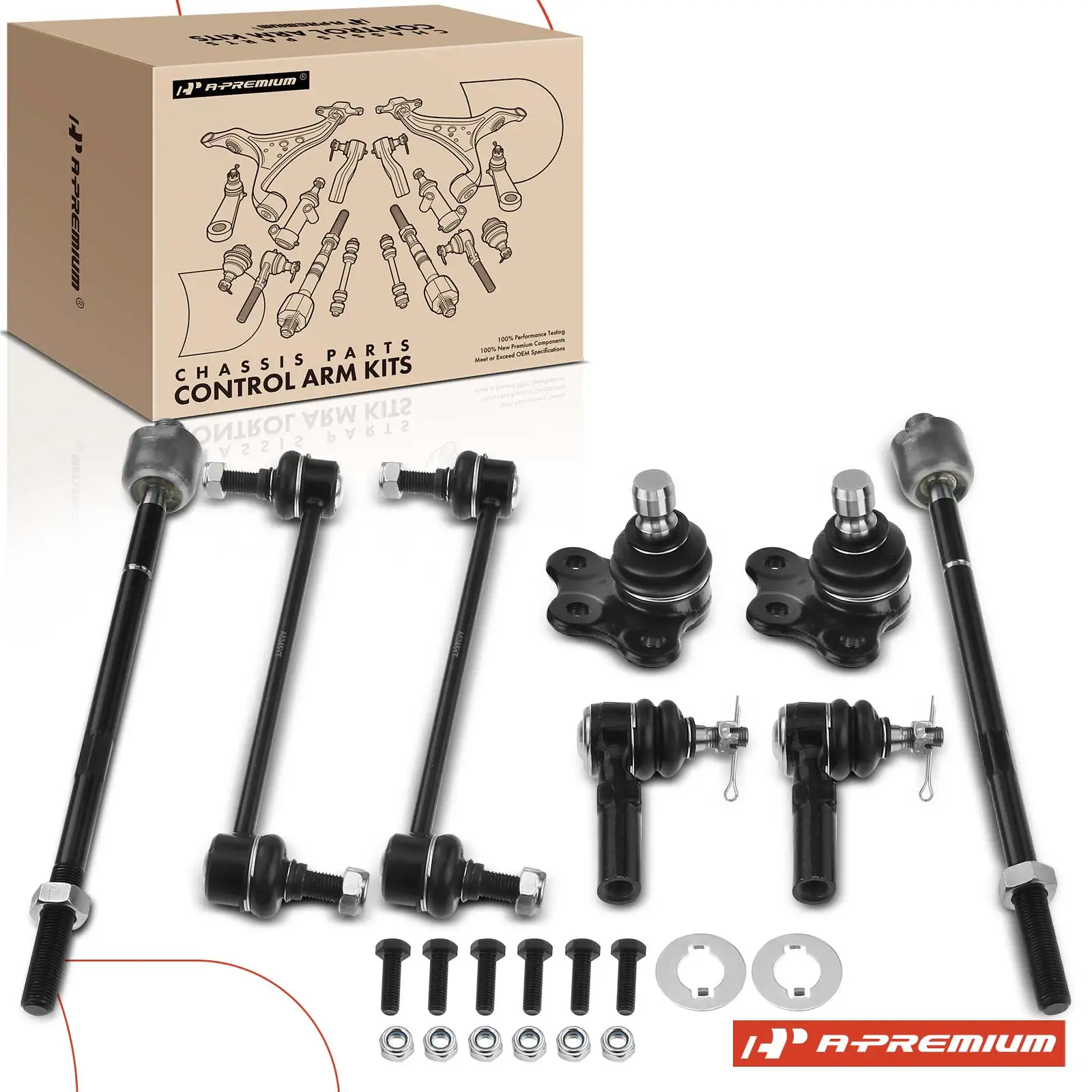 A-Premium 8x Front Sway Bar Link & Tie Rod End for Saturn LS LS1 LS2 LW1 LW2 2000 L100 2001-2002 L200 2001-2003 L300 2001-2005