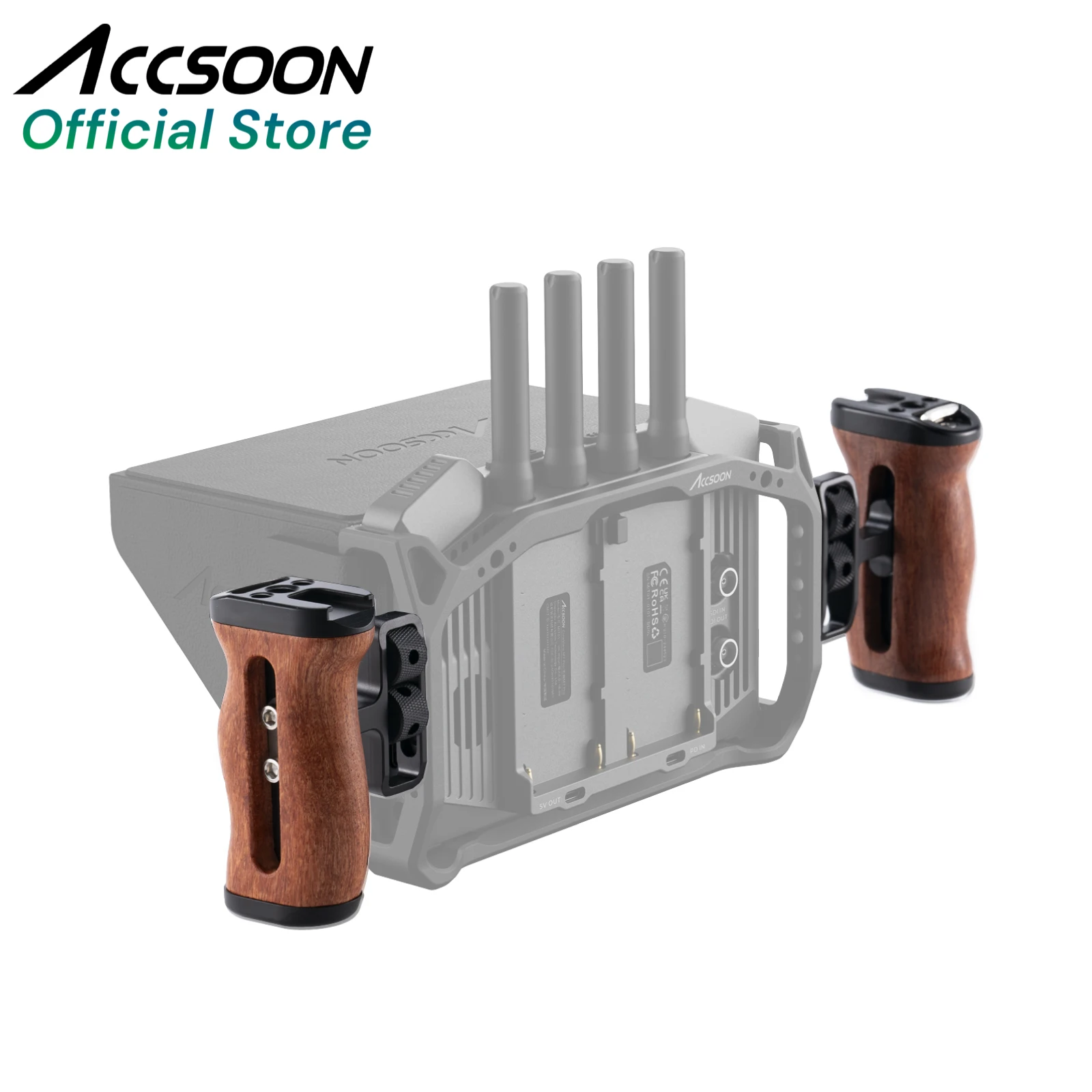 Accsoon Side Handles for CineView M7/M7 pro  Universal Camera Cage Left /Right Side Handle For Sony For Canon Camera Cage Wooden