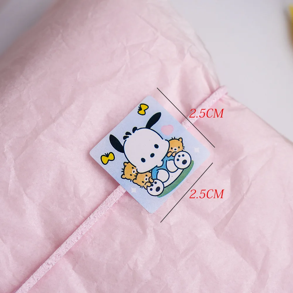 2023 New Sanrio 500PCS Square Cartoon Kulommi Kitty Cat Yugui Dog Melody Flat Luggage Hand Tent Diy Decorative Stickers