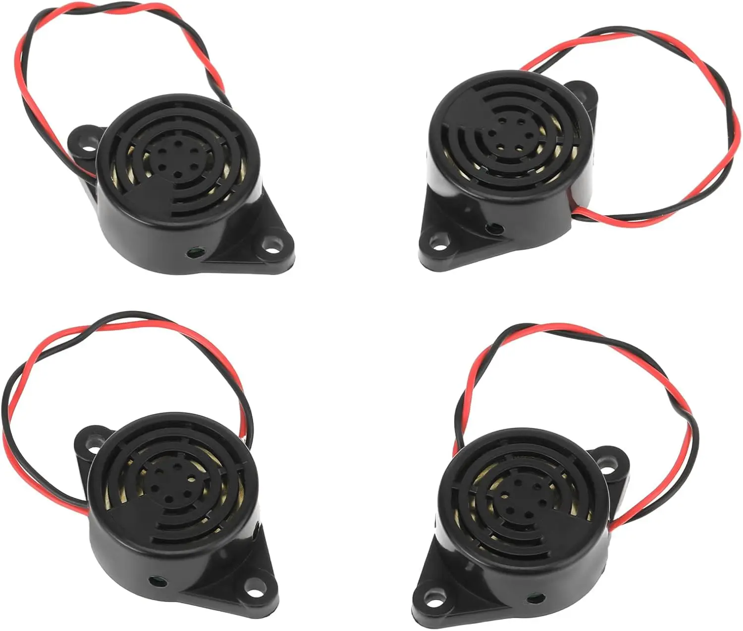 4 قطع SFM-27-W صفارة إنذار نغمة الأجراس، تيار مستمر 3-24 فولت 90 ديسيبل صفارة إلكترونية بيزو نشطة، مكبر صوت أسود مستمر