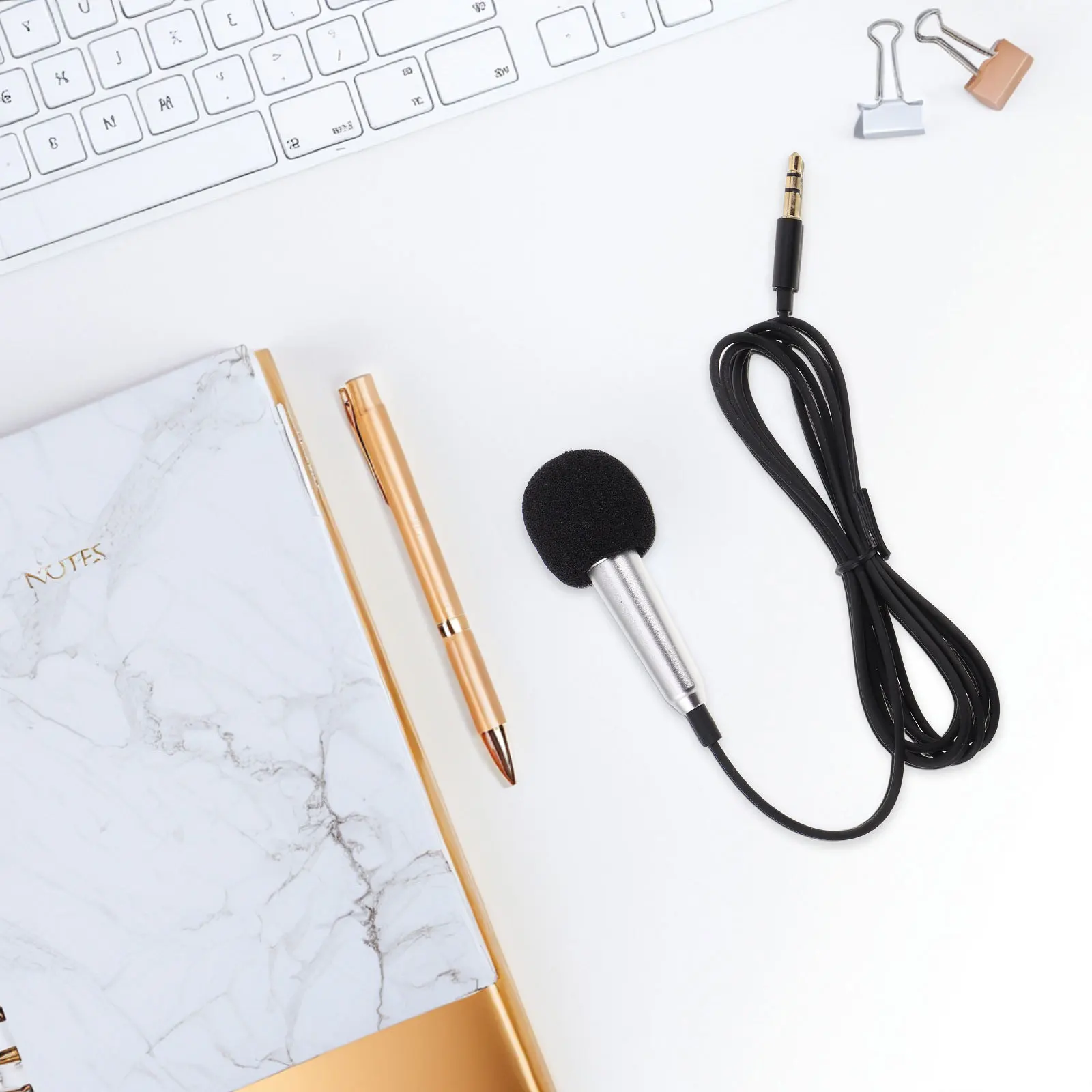 

Mini Microphone For Phone Metal Design Portable Tiny Mic Small Microphone For Recording Streaming Karaoke Tool