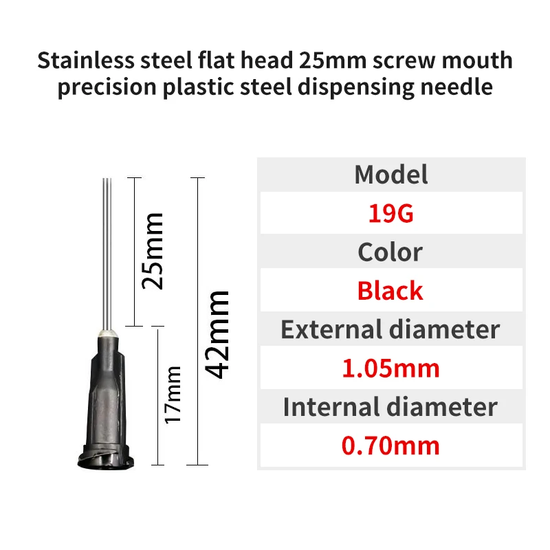 10G-30G 25 mm Dosiernadel 1 Zoll Edelstahl-Dosiernadel Spiralmund-Klebernadel zum Befüllen von E-Flüssigkeiten und Kleber