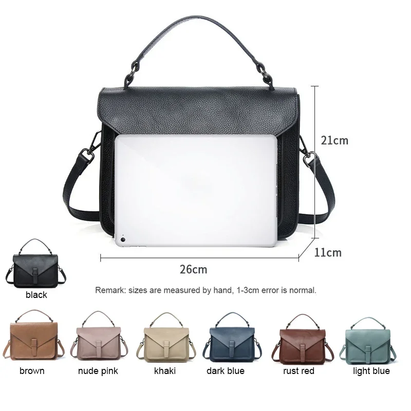 Women Shoulder Bag Vintage Crossbody Messenger for Female Tote Bag Lady Cowhide Genuine Leather Handbag Briefcase 2023 New