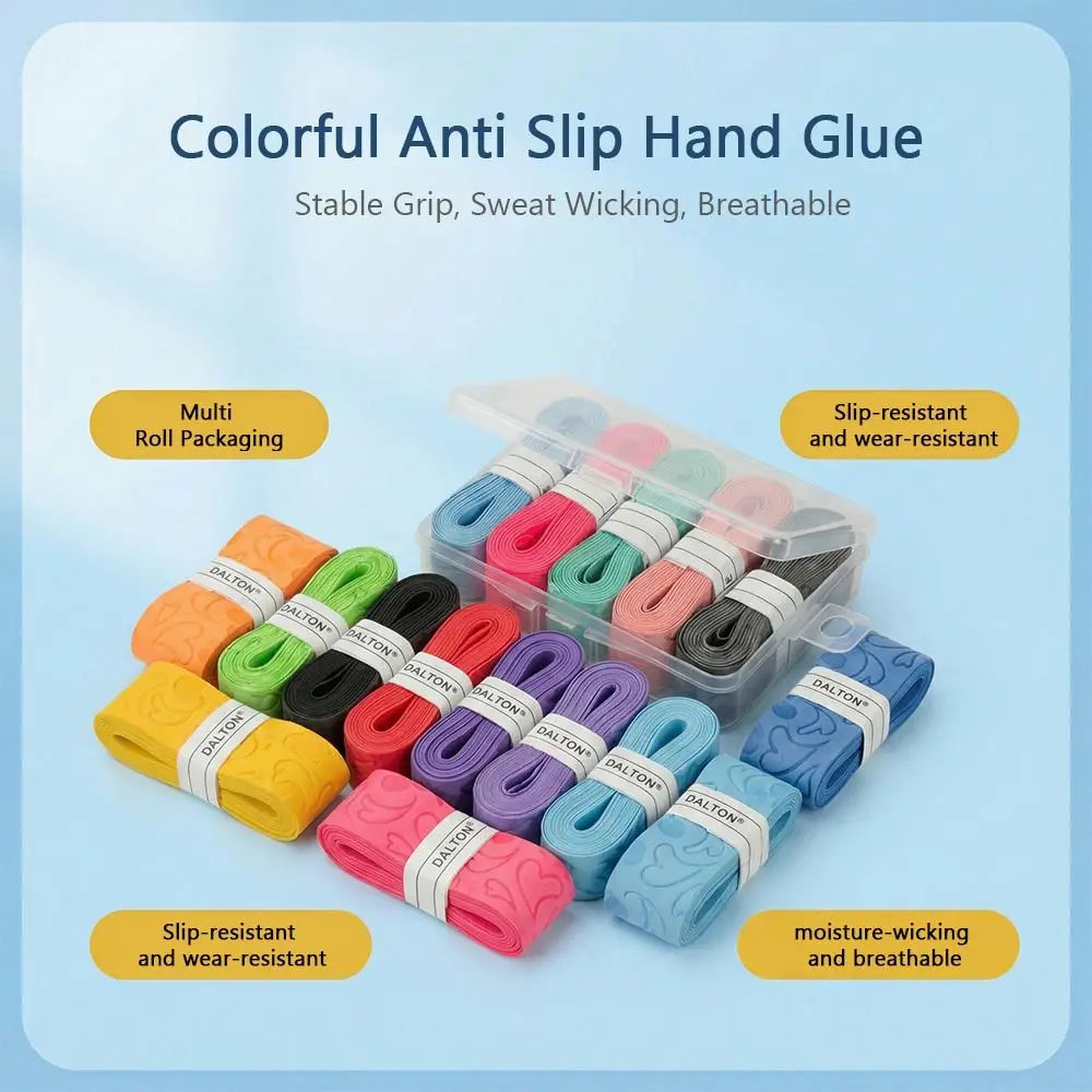 

5pcs PU Badminton Handle Wrap Tape Sweat-absorbent Love Patterned Winding Strap Non-slip Sweat Absorbing Anti Slip Handle