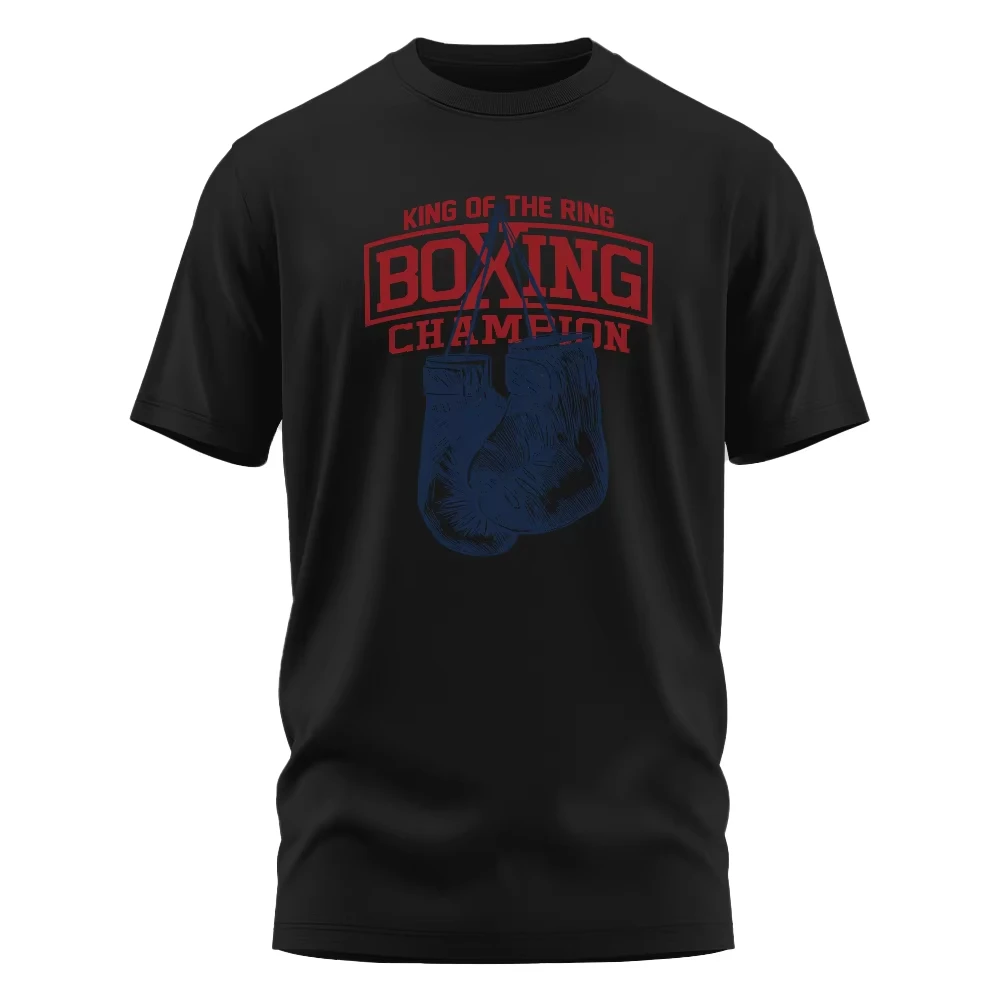 King of The Ring Boxing Champion Print TShirts GYM Sportwear Men's Women‘s T-shirt Breathable Short Sleeve Tops Loose Casual Tee