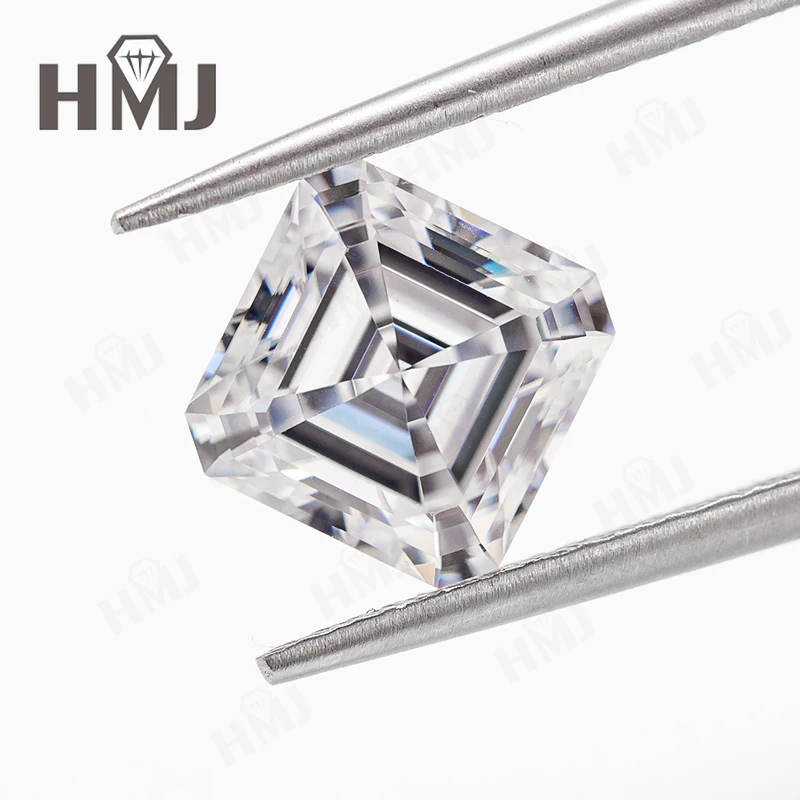 

Moissanite Loose Stone Asscher Shape 0.35-10CT D Color VVS1 Clarity Brilliant Cut GRA Certificate Jewelry Materials Beads Charms
