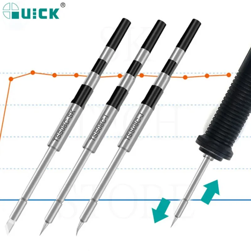 Puntas de hierro para soldar Q8, cabezal de soldadura eléctrico, núcleo de calefacción, Original, rápido