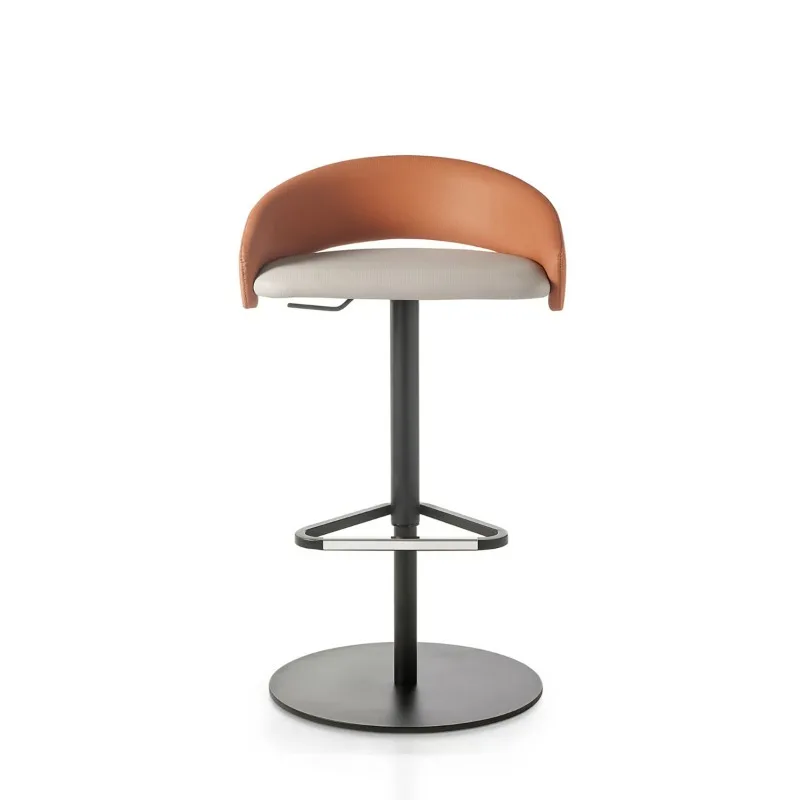 *Modern Italian Adjustable Height Bar Stool, Minimalist Kitchen Island Stool with Upholstered Seat for Home & Luxury Bar