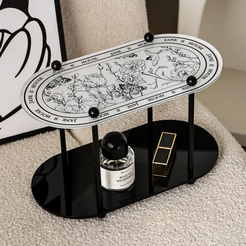 Ins Wind Double Layer Cup Holder High Appearance Level Desktop Storage Rack Acrylic Perfume Shelf Cosmetics Display Shelf