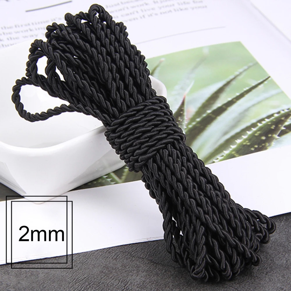 5 Meter 2/3/4/5/6mm Schwarzes Geflochtenes Seil DIY-Zubehör für die Herstellung von Handkordeln für Geschenkboxen – Detail 3