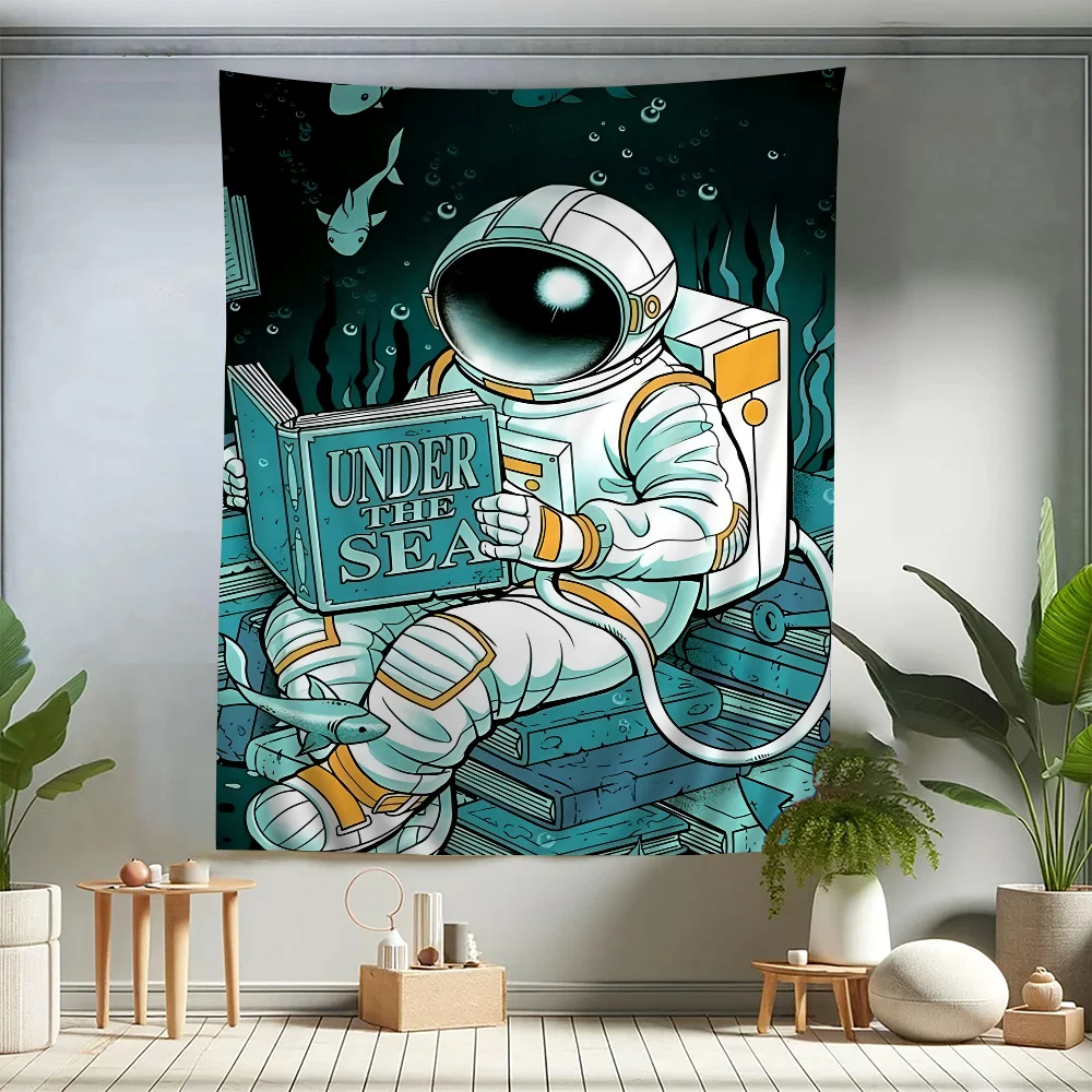 

Colorful Space Astronaut Exploring Moon Chart Tapestry Art Science Fiction Room Home Decor Cheap Hippie Wall Hanging