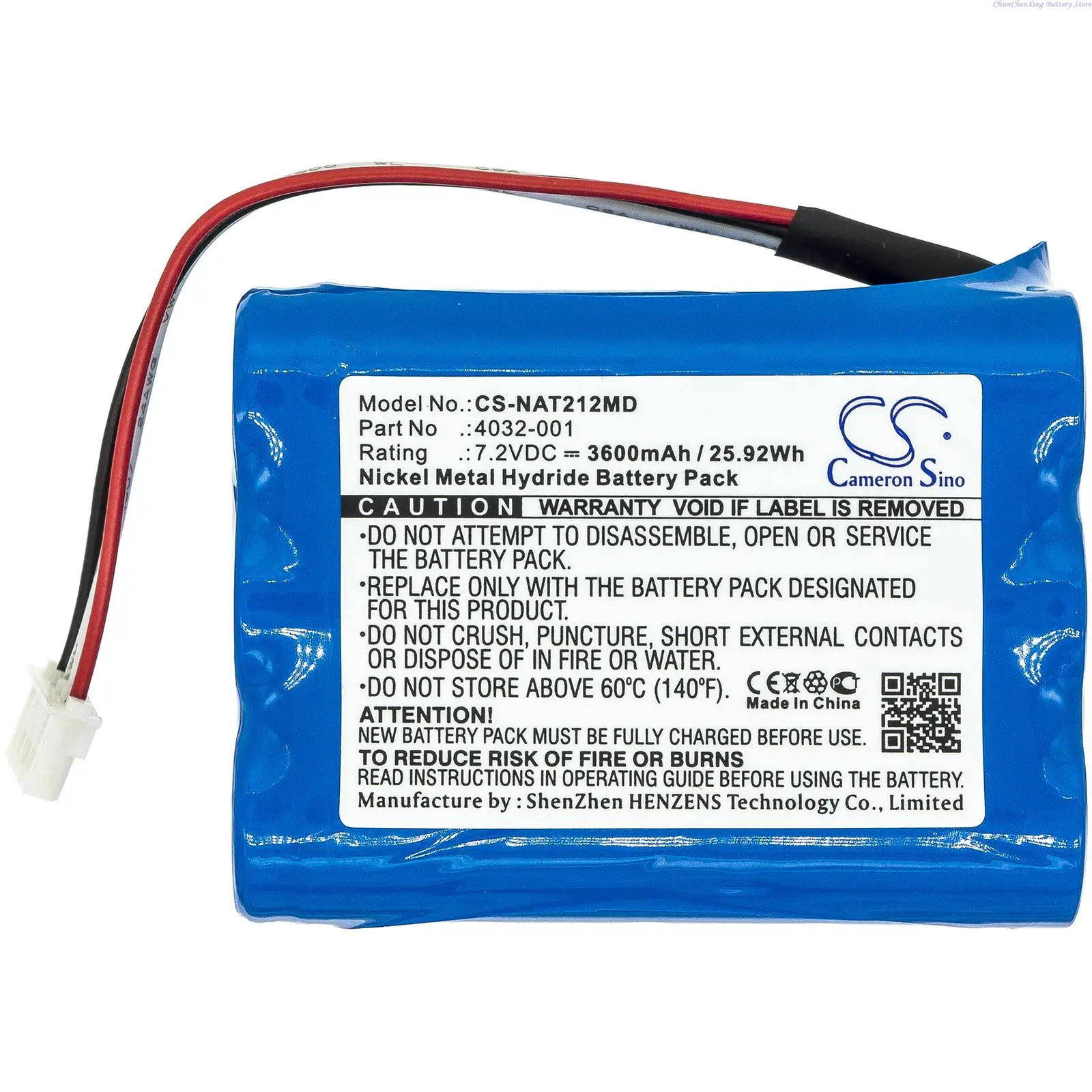 7.2V 3600mAh Medical Battery 4032-001 OM11378 B11378 E-0367 MED640A for NONIN Avant 2120 NIBP Monitor,Avant 4000,9600,9700,9000