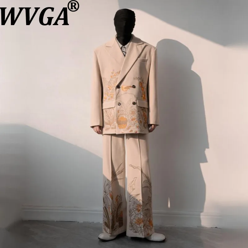 WVGA 2026 Frühling Herbst Neuer Herren-Blazer im französischen Stil, elegant bestickt, zweireihig, High-End Nischen-Chic Casual Set Ins W20409