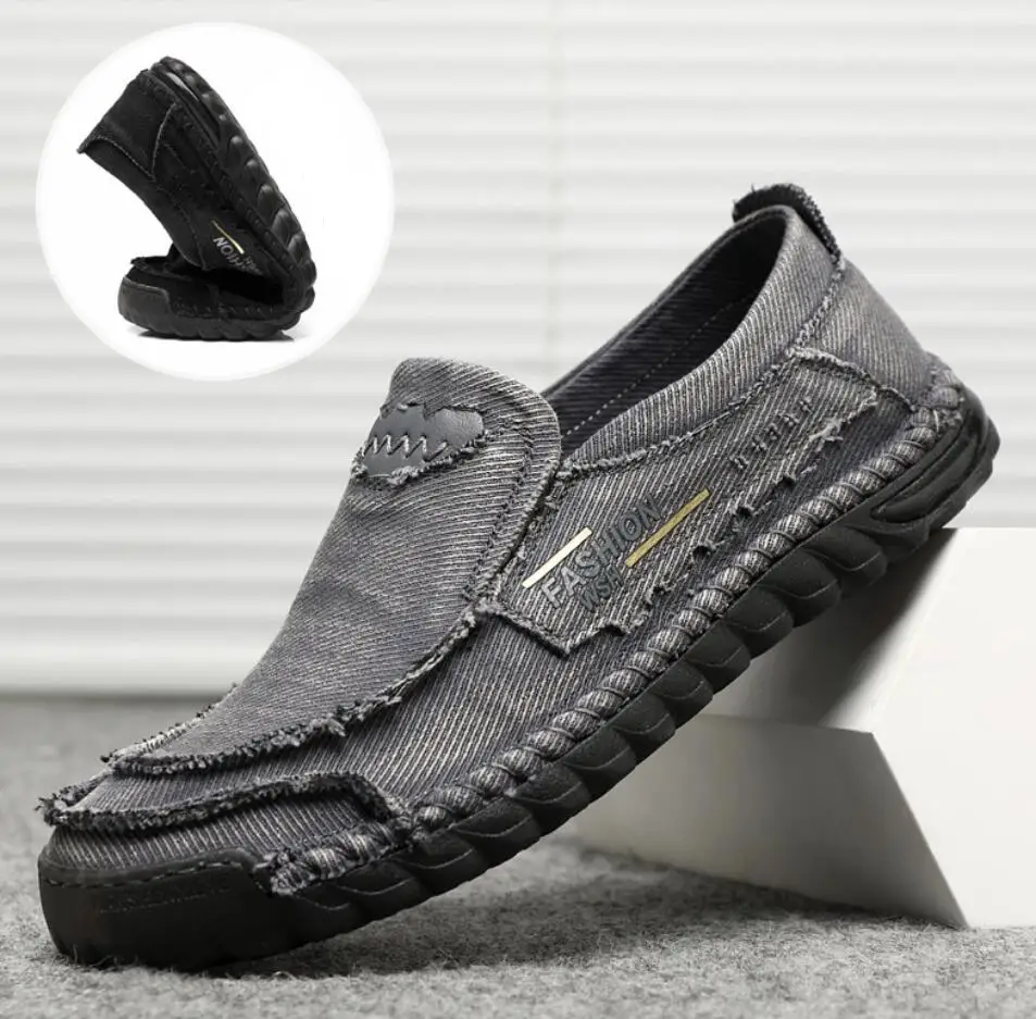 Size 38-47 Outdoor Men\'s Casual Denim Canvas Shoes Vulcanize Shoes Fashion Luxury Designer Breathable Men Sneakers Casual Loafer