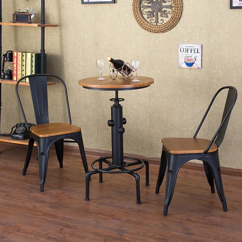 American industrial style fire water pipe creative design table bar coffee iron art ideas