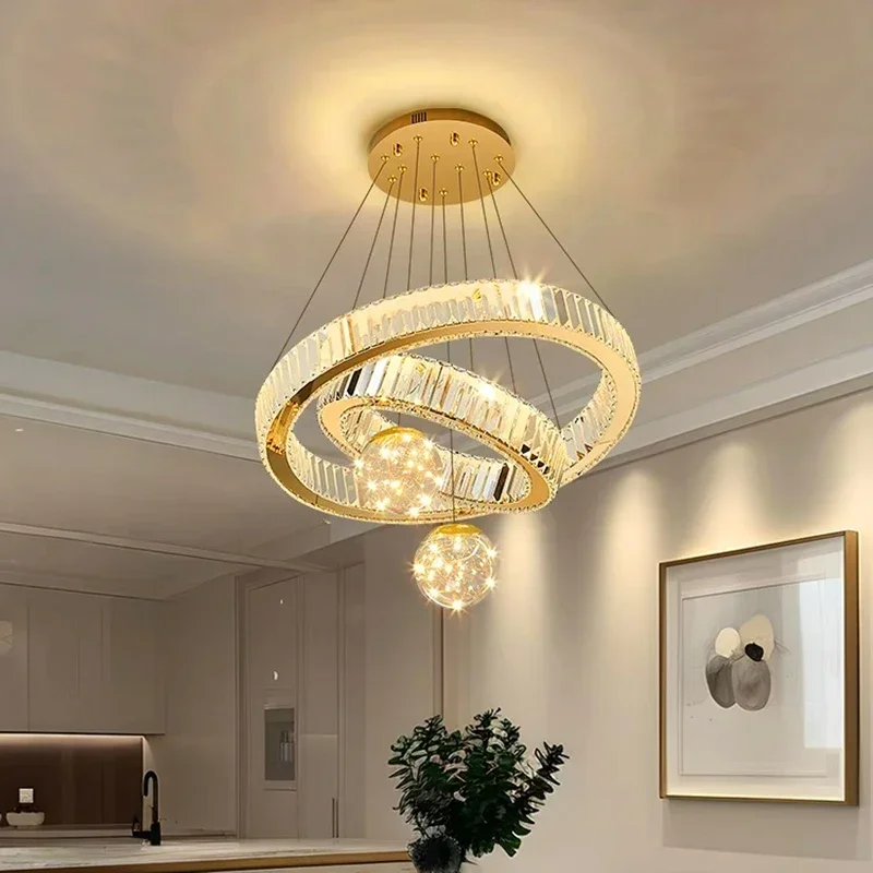 Imagem -05 - Luxo Crystal Pendant Lights For Home Decoration Living Room Chandelier Quarto Pendant Lamp Luz de Teto Iluminação Interior