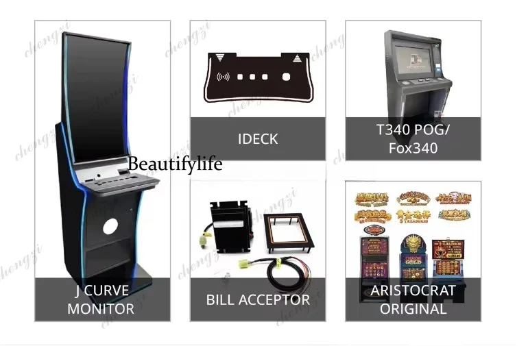 Customized 43-Inch Curved Touch Screen Vertical Cabinet Metal Games Machine with ACardes Coin Payment Method Skill Game