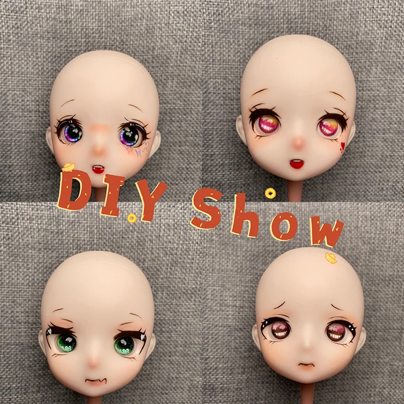 أنيمي الوجه دمية DIY بها بنفسك 30 سنتيمتر دمية ماكياج دمية 2D رئيس دمية أو كامل دمية لول فتاة جميلة دمية لعبة هدية (يمكن فتح الرأس)